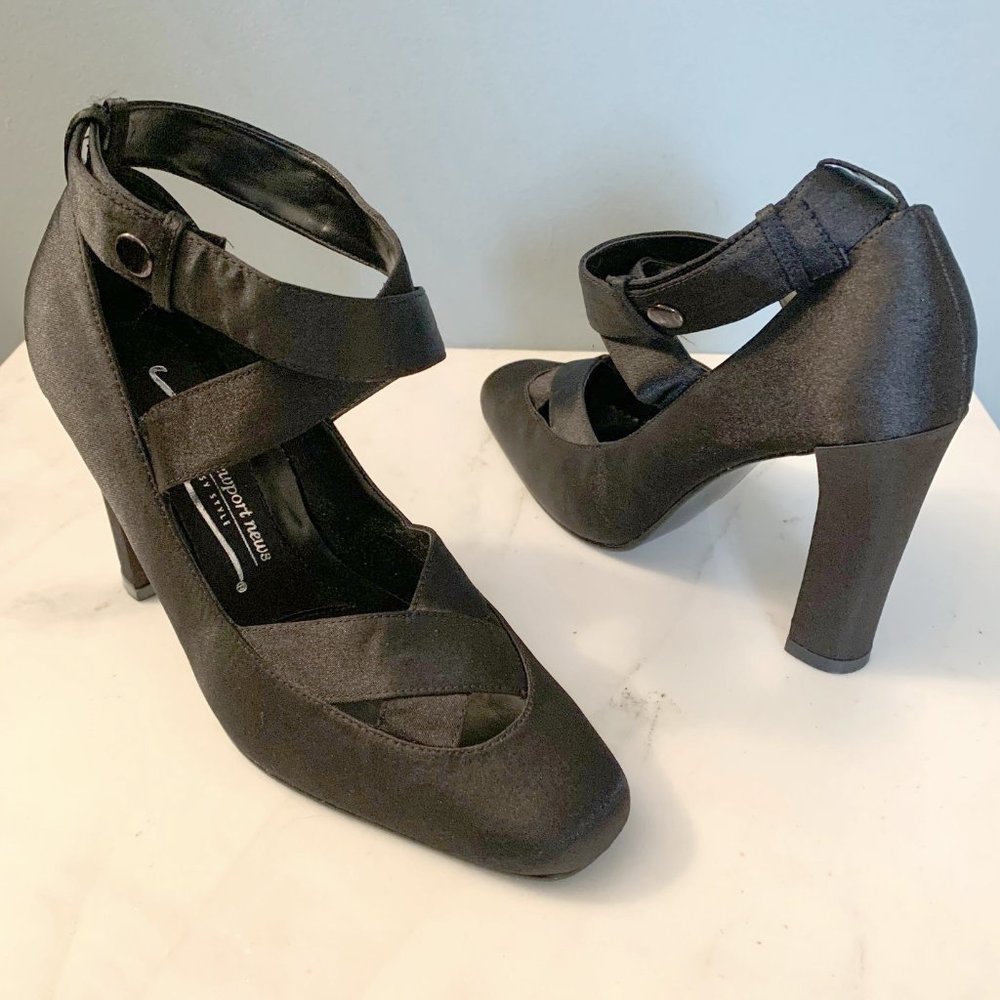 Black Satin Ballet Pump Size 8.5